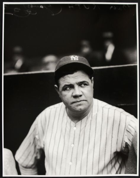 1920-34 Babe Ruth New York Yankees "TSN Archives" Charles Conlon Original 11" x 14" Print Hand Developed From Glass Plate Negative (MEARS LOA) Rare