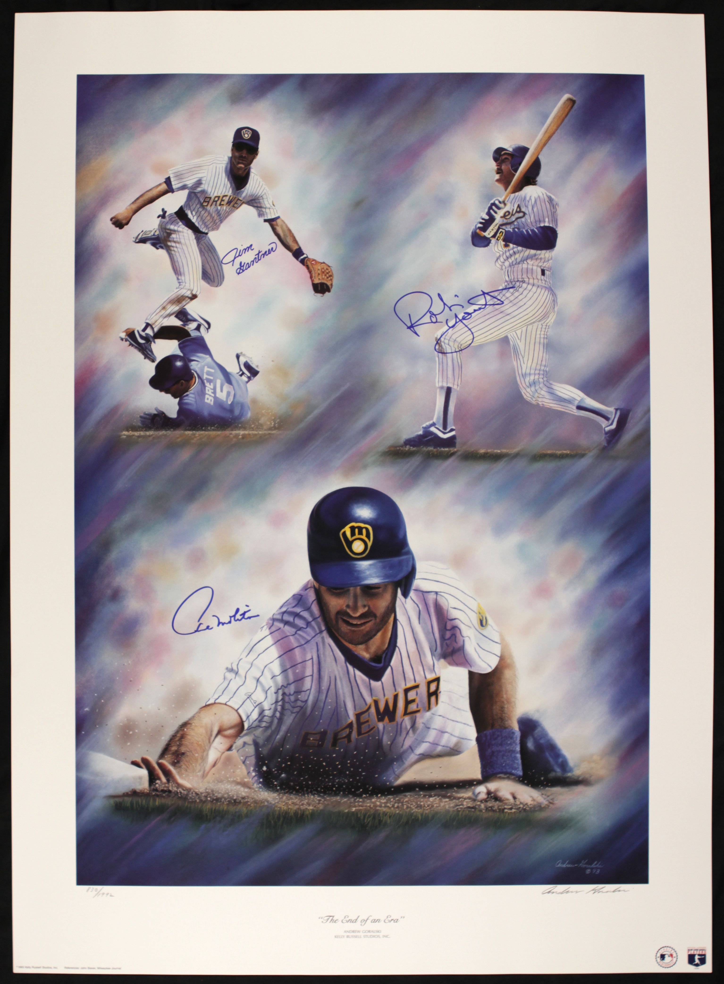 Milwaukee Brewers Lithograph print of Robin Yount 17 x 11