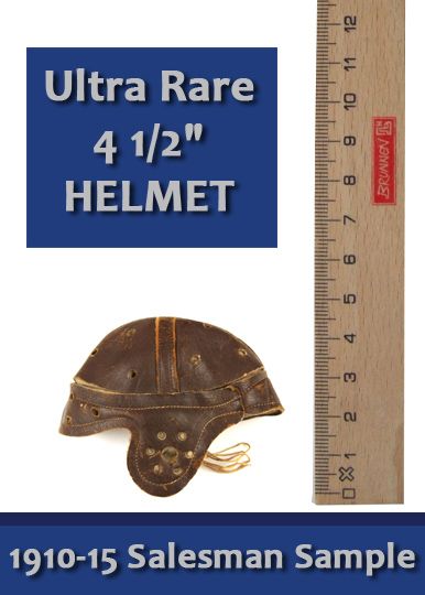 1910-15 Rare Salesman Sample Leather Head Harness Football Helmet (Measures only 4 1/2" tall!!!)