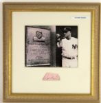 Roger Maris Beside Plaque of Babe Ruth Signed 17.5" x 17.5" Photo Display - JSA