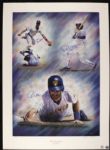 1993 Robin Yount Paul Molitor Jim Ganter "The End of an Era" Milwaukee Brewers 27.5" x 37.5" Lithograph - JSA