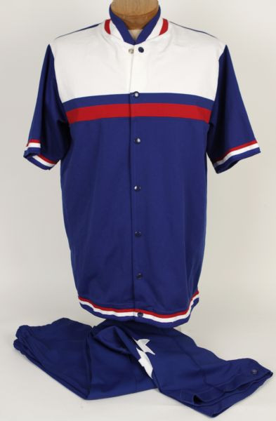 1980s Washington Bullets Game Worn Warmup Jacket/Pants (MEARS Auction LOA)