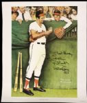 Brooks Robinson Baltimore Orioles Signed 18" x 21.5" Norman Rockwell Reproduction Print - JSA