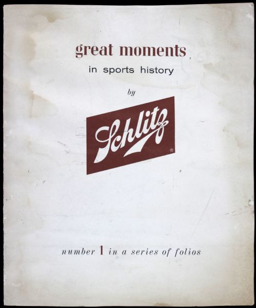 Schlitz Great Moments in Sports History 11" x 13"  Folios - Lot of 2