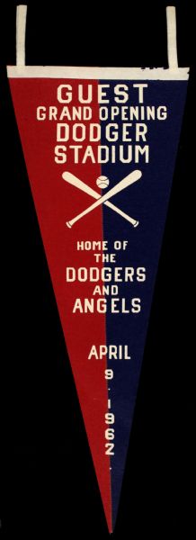 1962 Dodger Stadium Grand Opening Pennant 