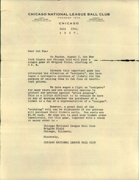 1937-48 Official Letters From Executives - Chicago Cubs Chicago White Sox Olympic Committee - Lot of 18
