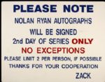 Ballpark at Arlington Locker Room Signs - Lot of 3 - w/ 1 Sign Autographed By Nolan Ryan - JSA