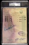 Darrell Porter Milwaukee Brewers Signed and Slabbed Hotel Receipt - PSA/DNA