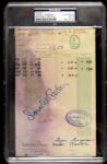 Darrell Porter Milwaukee Brewers Signed and Slabbed Hotel Receipt - PSA/DNA