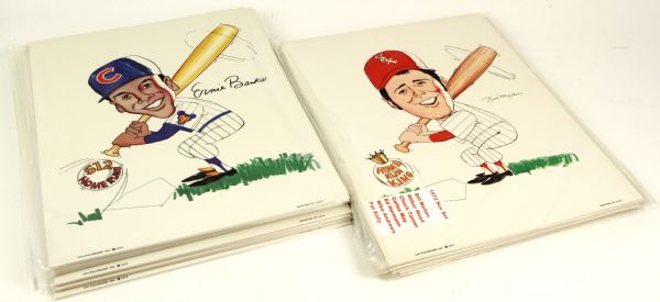 1972 Chicago Cubs & White Sox Chi-Foursome 11" x 14" Complete Set of 15 - Lot of 10 Sets