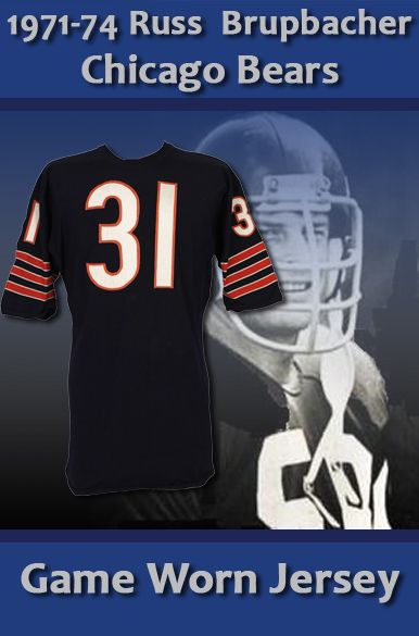 1971-74 Ross Brupbacher Chicago Bears Game Worn Jersey Team Repair (MEARS A10)