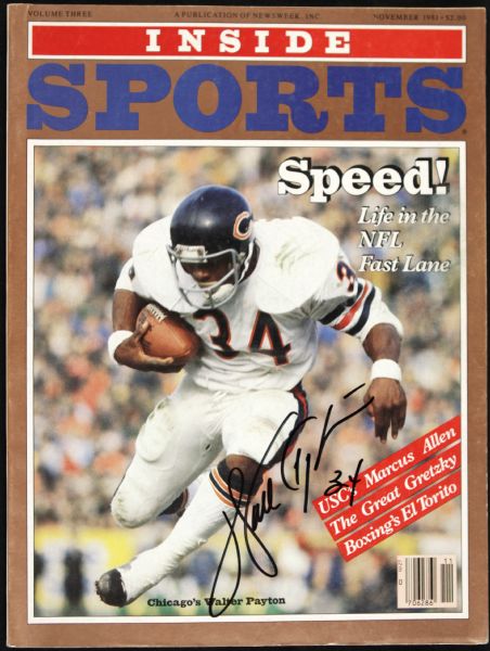 1981 Walter Payton Chicago Bears Signed Inside Sports Magazine From Reunion Signing - JSA 