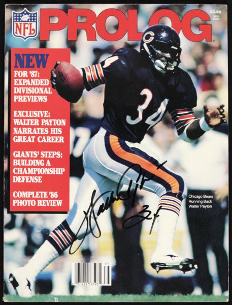 1987 Walter Payton Chicago Bears Signed Prolog Magazine From Reunion Signing - JSA 
