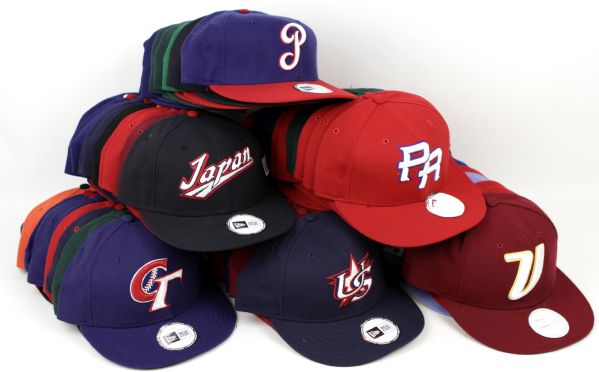 2006 World Baseball Classic Adjustable Team Hats - Lot of 83