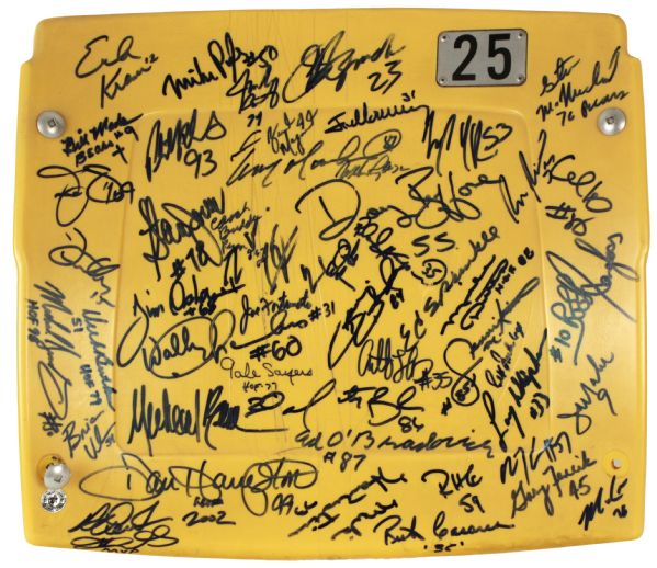1980s Chicago Bears Soldier Field Signed Stadium Seatback w/ 55 Sigs. Incl. Urlacher, Ditka, Singletary McMahon Bill Wade - JSA 