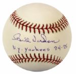 1974-75 Bill Virdon New York Yankees Single Signed OAL (Budig) Baseball "N.Y. Yankees 74-75" - JSA 