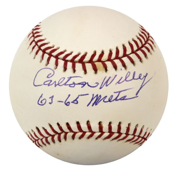 1963-65 Carlton Willey New York Mets Single Signed OML (Selig) Baseball "63-65 Mets" - JSA