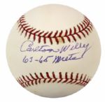 1963-65 Carlton Willey New York Mets Single Signed OML (Selig) Baseball "63-65 Mets" - JSA