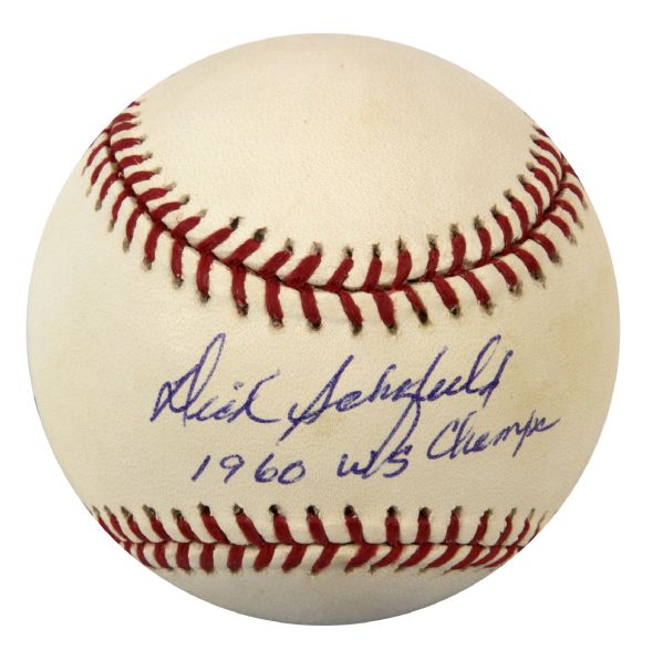 1960 Dick Schofield Pittsburgh Pirates Single Signed OML (Selig) Baseball - JSA 