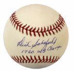 1960 Dick Schofield Pittsburgh Pirates Single Signed OML (Selig) Baseball - JSA 