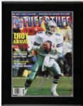 1992 Troy Aikman Dallas Cowboys Signed Tuff Stuff Magazine Cover Display - JSA 