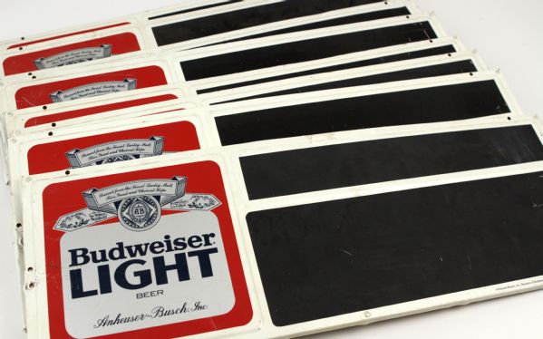 1980s - 90s Texas Rangers Arlington Stadium Budweiser Light Beer Sign 23 1/2" x 8 1/4 - Lot of 11