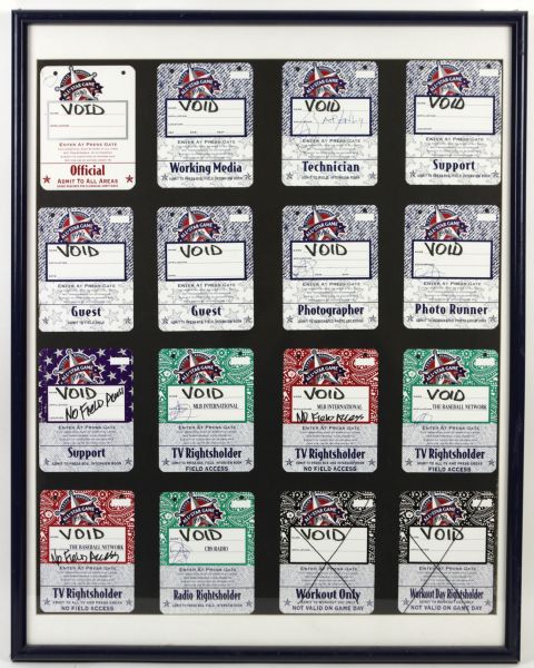 1995 All Star Game Texas Rangers Media Credential Display - Lot of 16 
