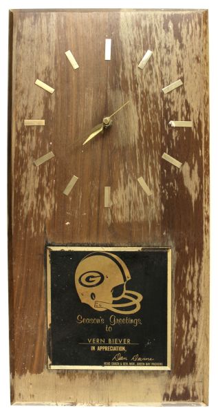 1970s Vern Biever Presentation Clock From Green Bay Packers Coach/GM Dan Devine In Working Order