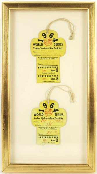 1964 New York Yankees World Series Press Pass - Lot of 2 