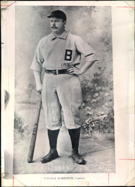 1891 (Reproduction) Wilbert Robinson Brooklyn Robins "The Sporting News Collection Archives" Photos (Sporting News Collection Hologram/MEARS Photo LOA) - Lot of 2