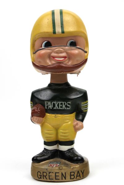 1968-70 Green Bay Packers Gold Round Base Nodder Bobblehead