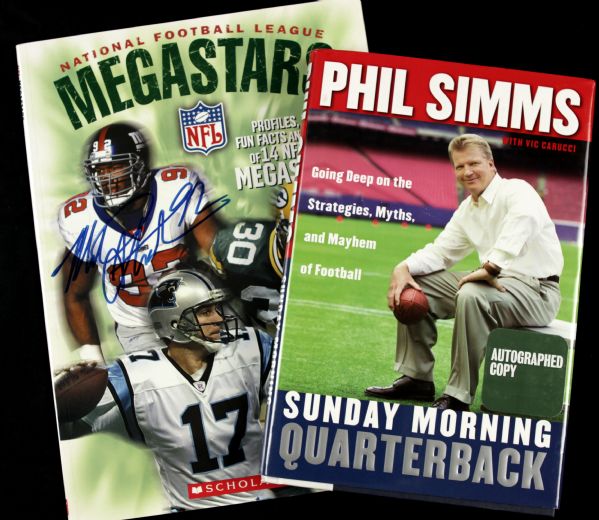 2004 Phil Simms & Michael Strahan New York Giants Signed Book & Magazine - JSA 