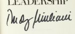 2002 Rudolph Giuliani Signed Leadership Book - JSA 