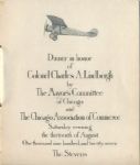 1927 Charles Lindbergh Signed Banquet Menu  From August of 1927 - JSA 