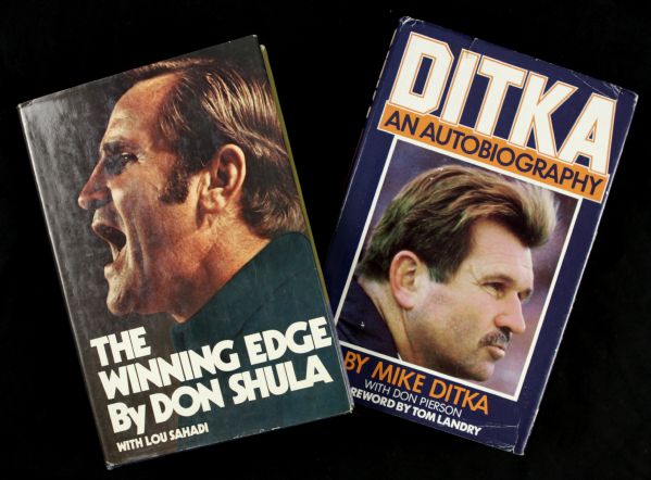 1973-86 Mike Ditka & Don Shula Signed Books - JSA Sticker & Certificate