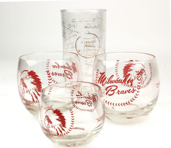 1953-65 Milwaukee Braves Glass - Set of 4