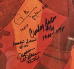 1970s Kansas City Chiefs Team Signed Super Bowl IV Poster w/ Sigs. Incl. Hank Stram & Inscriptions - JSA 
