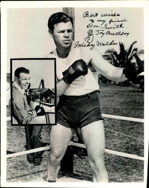 Mickey Walker Signed 8" x 10" Photo - PSA Certificate & Sticker