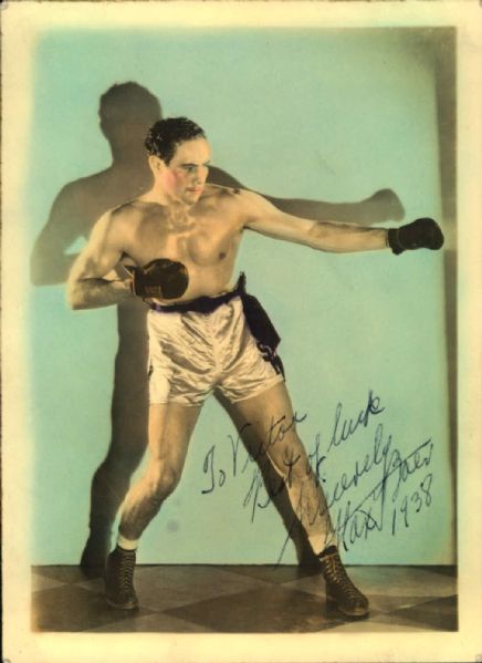 1938 Max Baer Signed 5" x 7" Postcard - JSA 