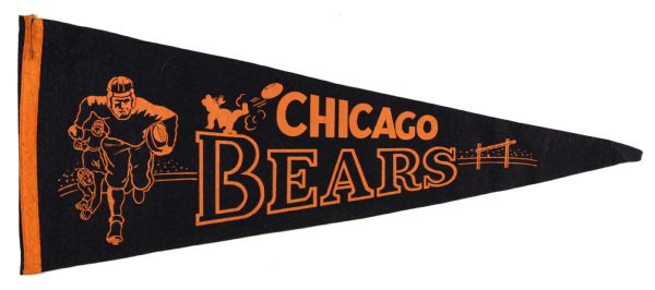1950s circa Chicago Bears Full Size Pennant