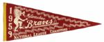 1958 Milwaukee Braves Full Size National League Champions Scroll Pennant