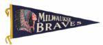 1953 Inaugural Season Milwaukee Braves Full Size Pennant