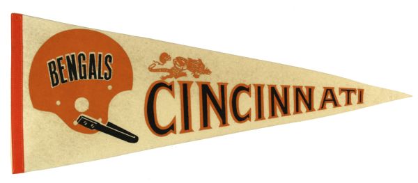 1970s circa Cincinnati Bengals Full Size Pennant