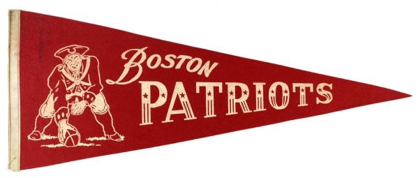 1960s circa Boston Patriots Full Size Pennant