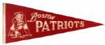 1960s circa Boston Patriots Full Size Pennant