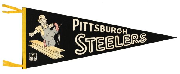 1960s circa Pittsburgh Steelers Full Size Pennant