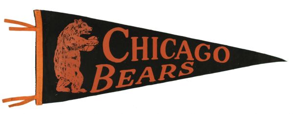 1950s circa Chicago Bears Full Size Pennant