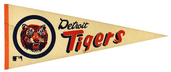 1960s circa Detroit Tigers Full Size Pennant