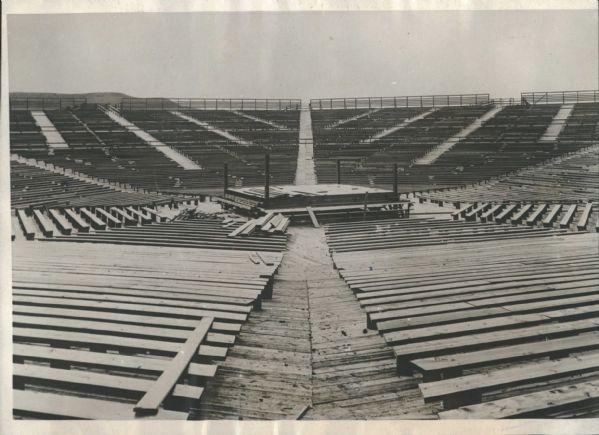 1923 Construction of Ring For Jack Dempsey Tommy Gibbons Title Fight "Rogers Photo Archive" Original 6" x 8" Photo (MEARS Photo LOA)