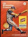 1970 Milwaukee Brewers Team Yearbook First Yearbook w/Pin & Schedule